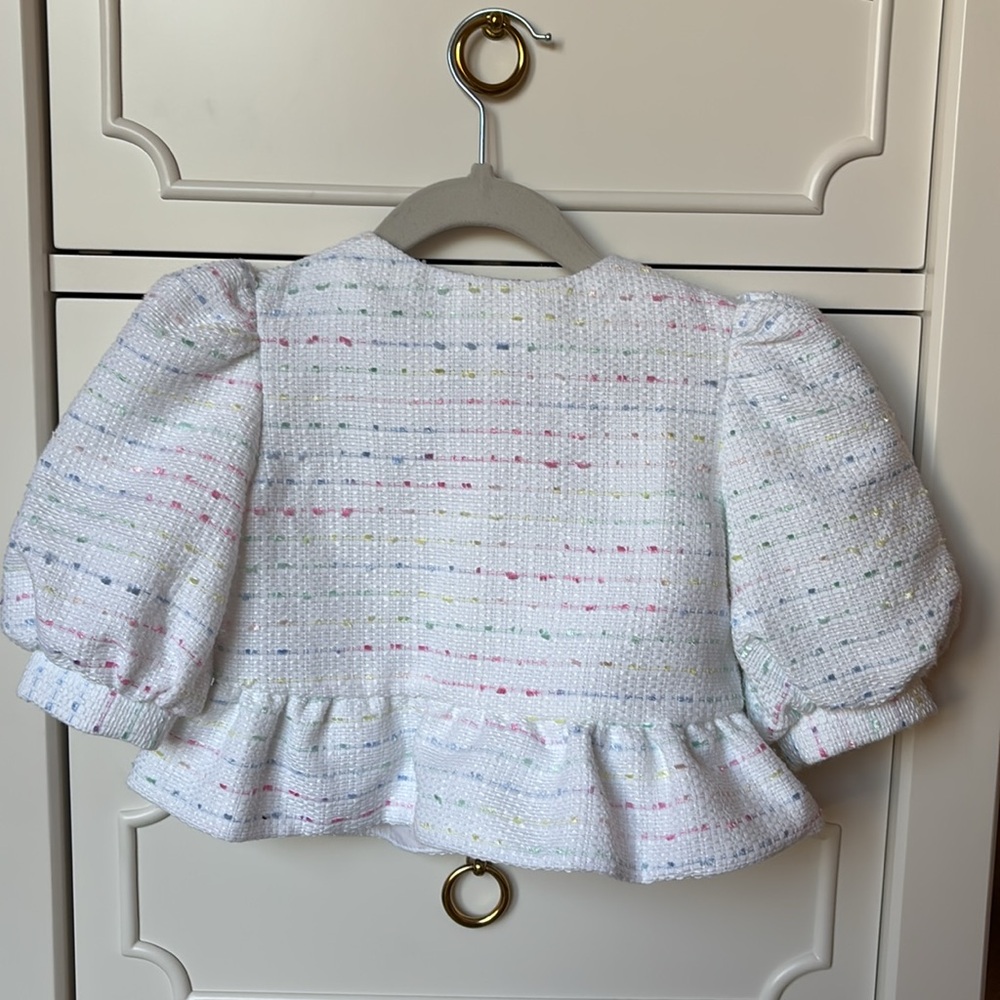 NWT Janie and Jack Toddler Girl Tweed Peplum Jacket - Size 2T - Picture 7 of 11
